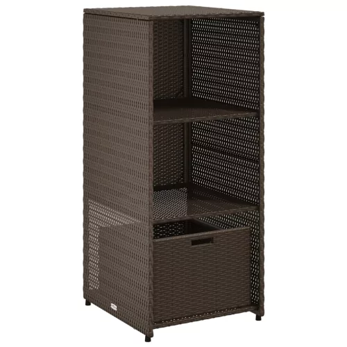  barna polyrattan kerti tárolószekrény 50 x 55 x 115 cm