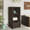  barna polyrattan kerti tárolószekrény 50 x 55 x 115 cm