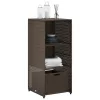  barna polyrattan kerti tárolószekrény 50 x 55 x 115 cm