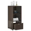 barna polyrattan kerti tárolószekrény 50 x 55 x 115 cm
