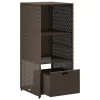  barna polyrattan kerti tárolószekrény 50 x 55 x 115 cm