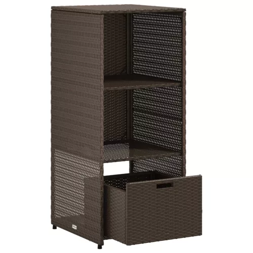  barna polyrattan kerti tárolószekrény 50 x 55 x 115 cm
