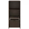  barna polyrattan kerti tárolószekrény 50 x 55 x 115 cm