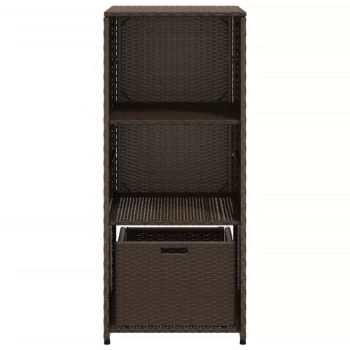  barna polyrattan kerti tárolószekrény 50 x 55 x 115 cm