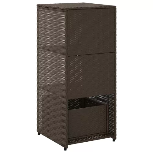  barna polyrattan kerti tárolószekrény 50 x 55 x 115 cm