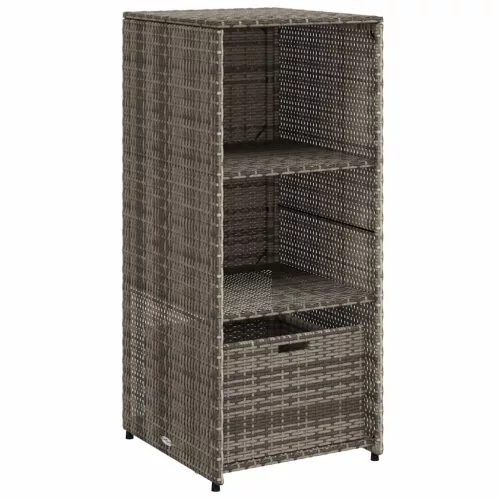  szürke polyrattan kerti tárolószekrény 50 x 55 x 115 cm