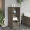  szürke polyrattan kerti tárolószekrény 50 x 55 x 115 cm