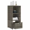  szürke polyrattan kerti tárolószekrény 50 x 55 x 115 cm