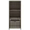  szürke polyrattan kerti tárolószekrény 50 x 55 x 115 cm
