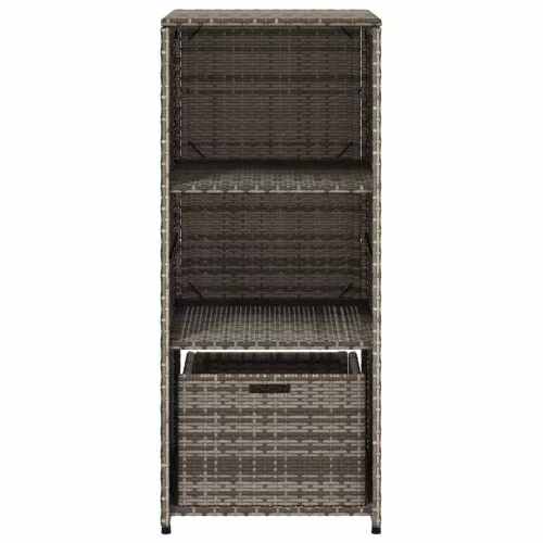  szürke polyrattan kerti tárolószekrény 50 x 55 x 115 cm