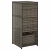  szürke polyrattan kerti tárolószekrény 50 x 55 x 115 cm