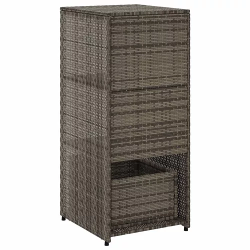  szürke polyrattan kerti tárolószekrény 50 x 55 x 115 cm