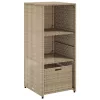  bézs polyrattan kerti tárolószekrény 50 x 55 x 115 cm
