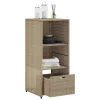  bézs polyrattan kerti tárolószekrény 50 x 55 x 115 cm