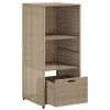  bézs polyrattan kerti tárolószekrény 50 x 55 x 115 cm