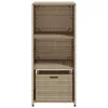  bézs polyrattan kerti tárolószekrény 50 x 55 x 115 cm
