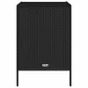  fekete polyrattan kerti tárolószekrény 55 x 59 x 80 cm