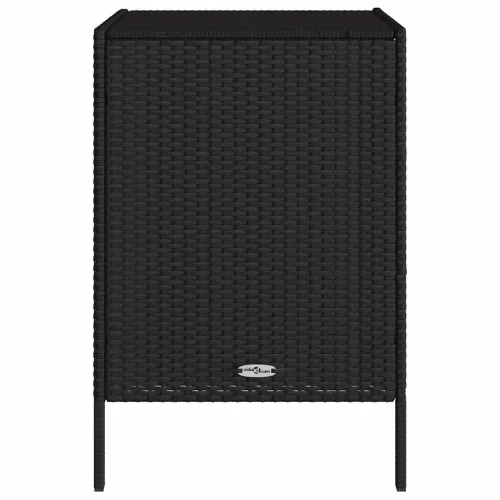  fekete polyrattan kerti tárolószekrény 55 x 59 x 80 cm