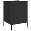  fekete polyrattan kerti tárolószekrény 55 x 59 x 80 cm