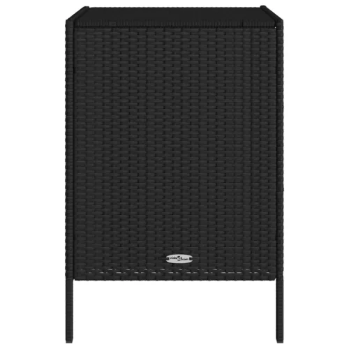  fekete polyrattan kerti tárolószekrény 55 x 59 x 80 cm