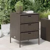  barna polyrattan kerti tárolószekrény 55 x 59 x 80 cm