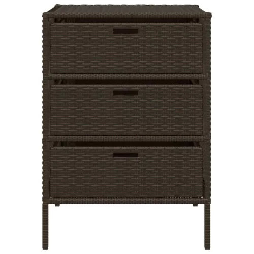  barna polyrattan kerti tárolószekrény 55 x 59 x 80 cm