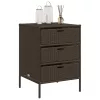  barna polyrattan kerti tárolószekrény 55 x 59 x 80 cm
