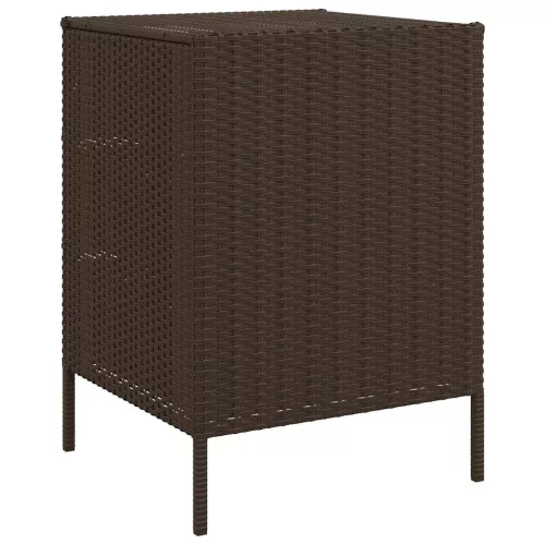  barna polyrattan kerti tárolószekrény 55 x 59 x 80 cm