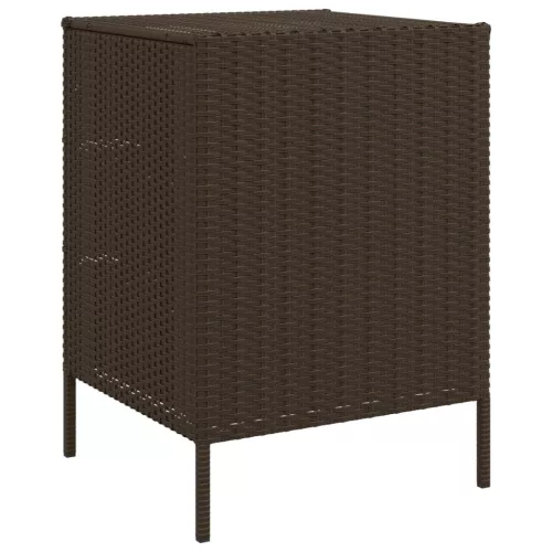  barna polyrattan kerti tárolószekrény 55 x 59 x 80 cm