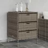  szürke polyrattan kerti tárolószekrény 55 x 59 x 80 cm