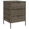  szürke polyrattan kerti tárolószekrény 55 x 59 x 80 cm
