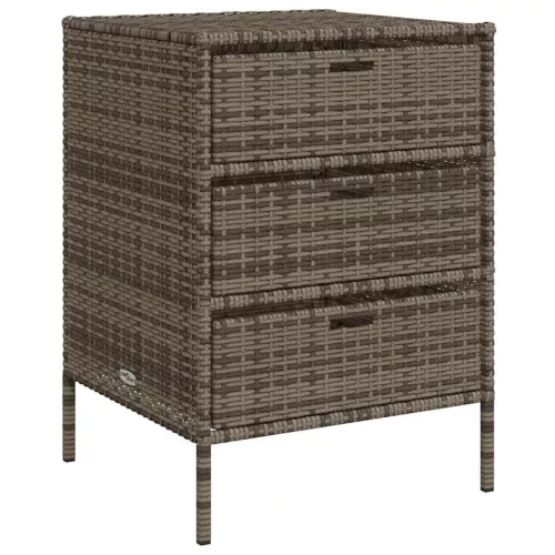  szürke polyrattan kerti tárolószekrény 55 x 59 x 80 cm