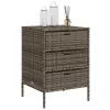 szürke polyrattan kerti tárolószekrény 55 x 59 x 80 cm