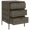  szürke polyrattan kerti tárolószekrény 55 x 59 x 80 cm