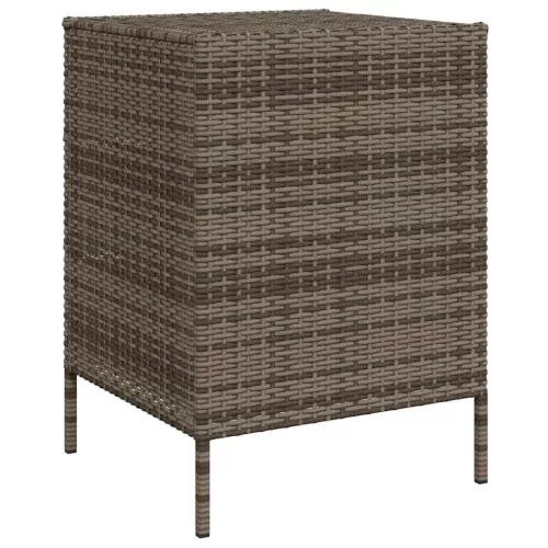  szürke polyrattan kerti tárolószekrény 55 x 59 x 80 cm