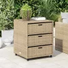  bézs polyrattan kerti tárolószekrény 55 x 59 x 69 cm