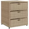  bézs polyrattan kerti tárolószekrény 55 x 59 x 69 cm