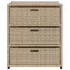  bézs polyrattan kerti tárolószekrény 55 x 59 x 69 cm