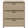 bézs polyrattan kerti tárolószekrény 55 x 59 x 69 cm