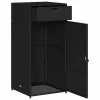  fekete polyrattan kerti tárolószekrény 55 x 55 x 111 cm