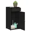  fekete polyrattan kerti tárolószekrény 55 x 55 x 111 cm
