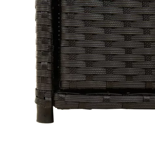  fekete polyrattan kerti tárolószekrény 55 x 55 x 111 cm