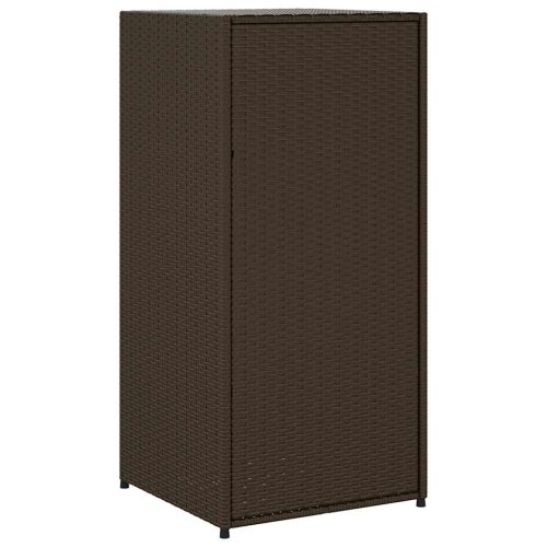  barna polyrattan kerti tárolószekrény 55 x 55 x 111 cm