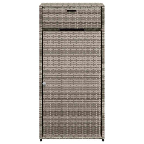  szürke polyrattan kerti tárolószekrény 55 x 55 x 111 cm