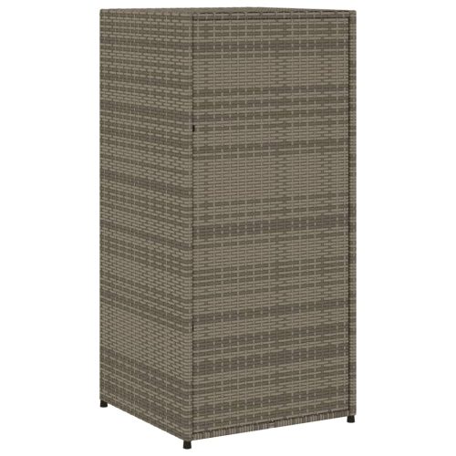  szürke polyrattan kerti tárolószekrény 55 x 55 x 111 cm