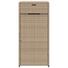  bézs polyrattan kerti tárolószekrény 55 x 55 x 111 cm
