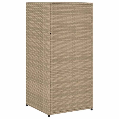  bézs polyrattan kerti tárolószekrény 55 x 55 x 111 cm