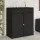 fekete polyrattan kerti tárolószekrény 105 x 55 x 113 cm