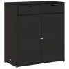  fekete polyrattan kerti tárolószekrény 105 x 55 x 113 cm