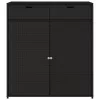  fekete polyrattan kerti tárolószekrény 105 x 55 x 113 cm